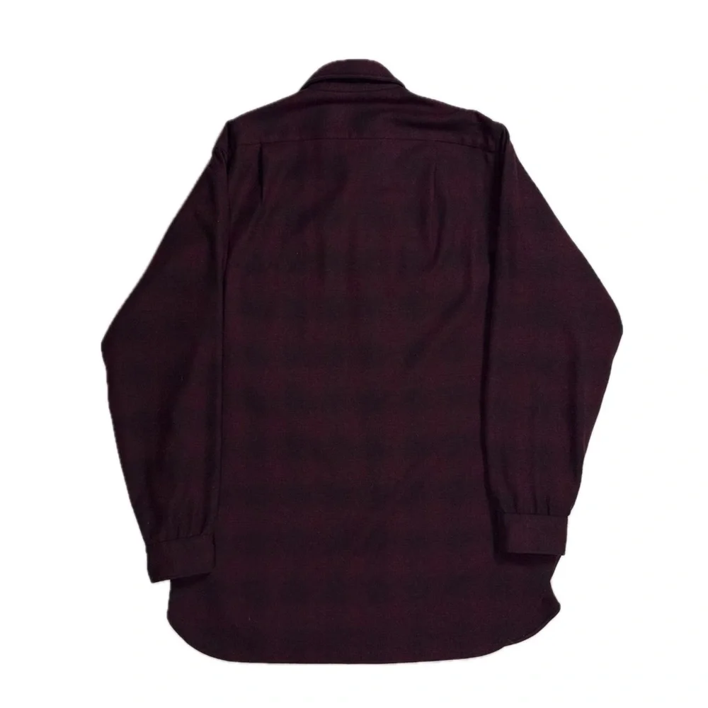 Vintage Pendleton Made in‎ USA virgin wool burgundy plaid flannel men large long